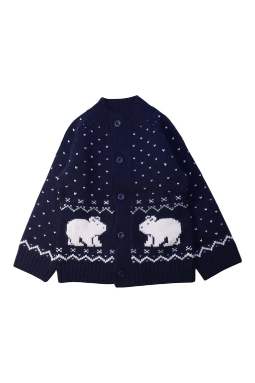 A Navy Cardigans from Jacadi in size 3T for girl. (Front View)