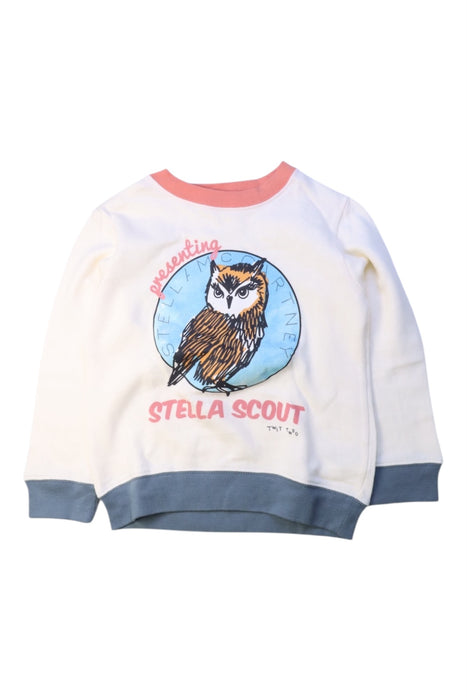 A White Crewneck Sweatshirts from Stella McCartney in size 4T for girl. (Front View)