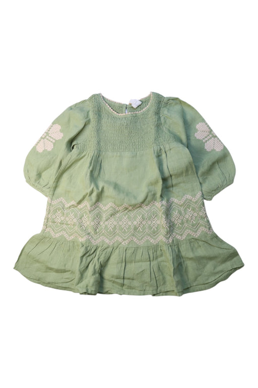 A Green Long Sleeve Dresses from Apolina in size 3T for girl. (Front View)