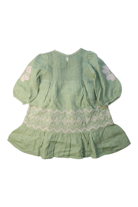 A Green Long Sleeve Dresses from Apolina in size 3T for girl. (Back View)