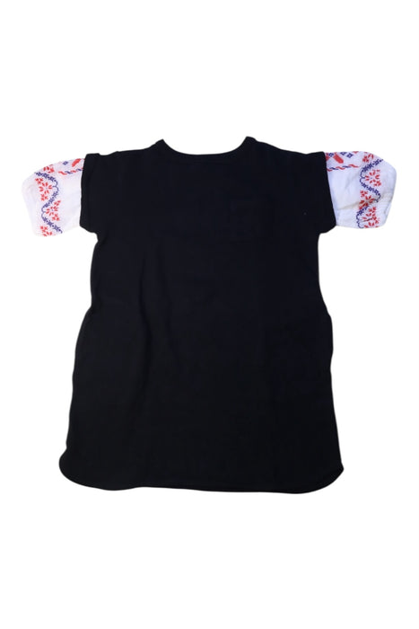 A Black Short Sleeve Dresses from Denim Dungaree in size 2T for girl. (Front View)