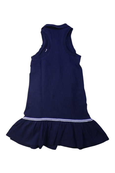 A Navy Sleeveless Dresses from Polo Ralph Lauren in size 5T for girl. (Back View)