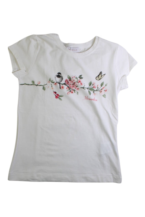 A White Short Sleeve T Shirts from Monnalisa in size 10Y for girl. (Front View)
