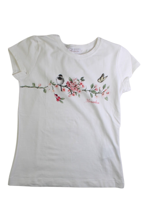A White Short Sleeve T Shirts from Monnalisa in size 10Y for girl. (Front View)