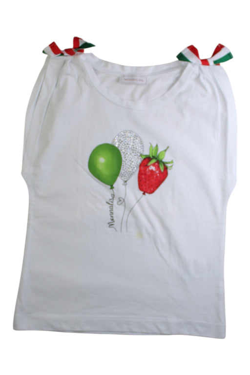 A White Sleeveless Tops from Monnalisa in size 8Y for girl. (Front View)