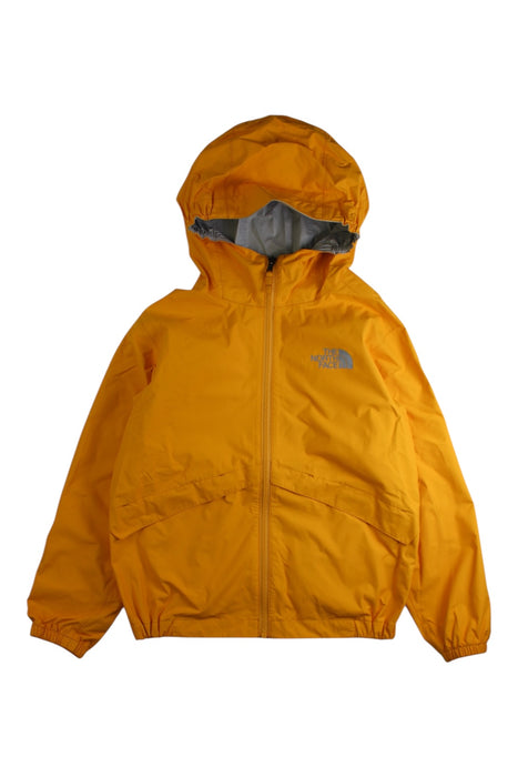A Orange Rain Jackets from The North Face in size 7Y for neutral. (Front View)