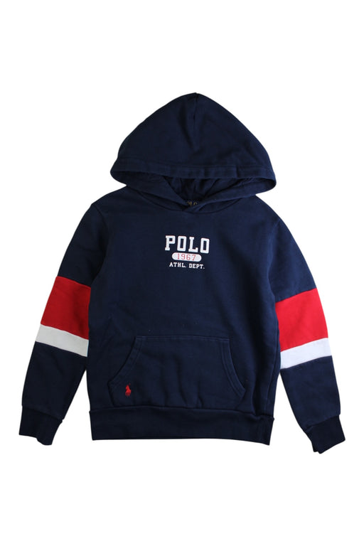 A Navy Hooded Sweatshirts from Polo Ralph Lauren in size 8Y for boy. (Front View)