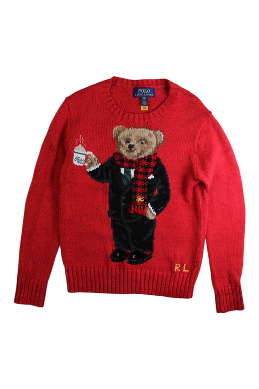 A Red Knit Sweaters from Polo Ralph Lauren in size 8Y for boy. (Front View)