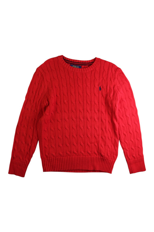A Red Knit Sweaters from Polo Ralph Lauren in size 8Y for boy. (Front View)