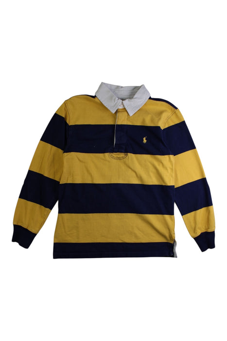 A Blue Long Sleeve Polos from Polo Ralph Lauren in size 8Y for boy. (Front View)