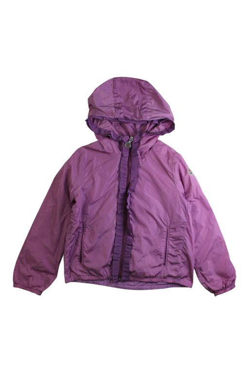 A Purple Lightweight Jackets from Moncler in size 6T for girl. (Front View)