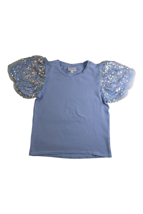 A Blue Short Sleeve Tops from Seed in size 6T for girl. (Front View)