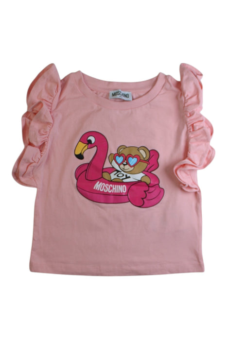 A Pink Sleeveless Tops from Moschino in size 8Y for girl. (Front View)
