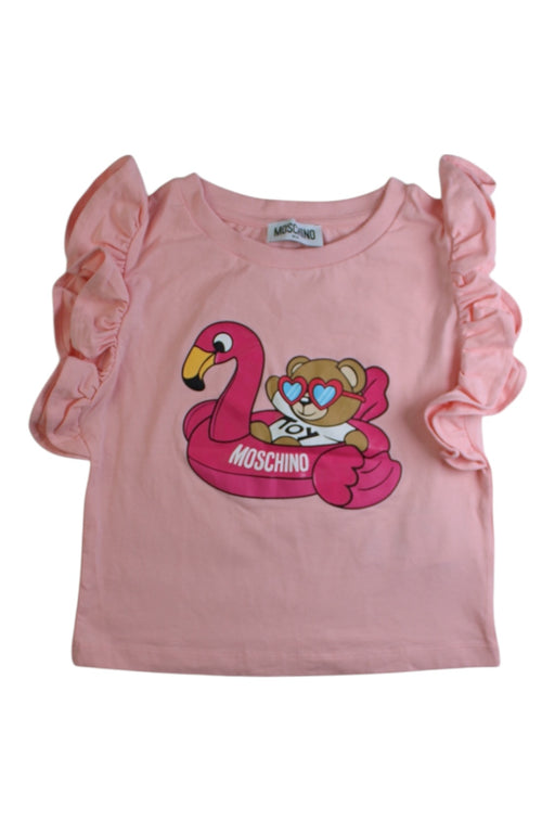 A Pink Sleeveless Tops from Moschino in size 8Y for girl. (Front View)