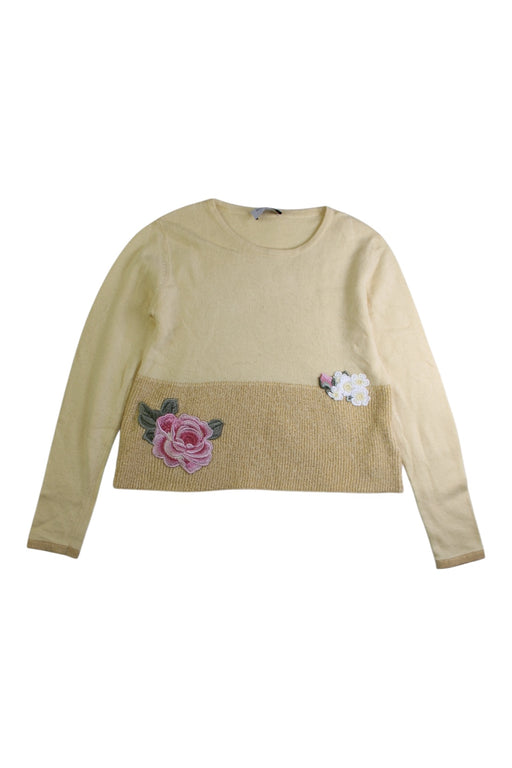 A Beige Long Sleeve Tops from Monnalisa in size 7Y for girl. (Front View)