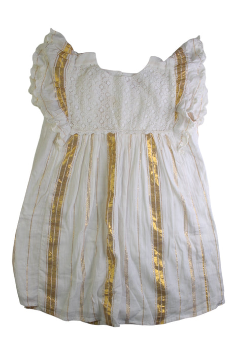 A White Sleeveless Dresses from Louise Misha in size 8Y for girl. (Front View)