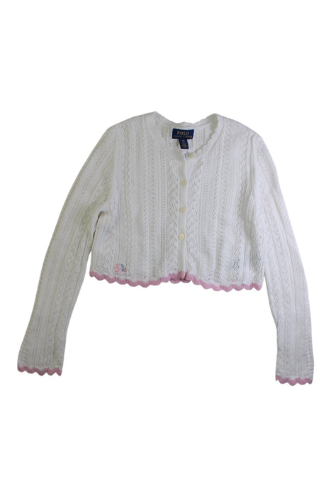 A White Cardigans from Polo Ralph Lauren in size 7Y for girl. (Front View)