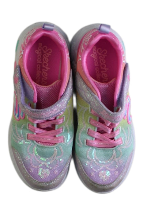 A Multicolour Sneakers from Skechers in size 7Y for girl. (Back View)