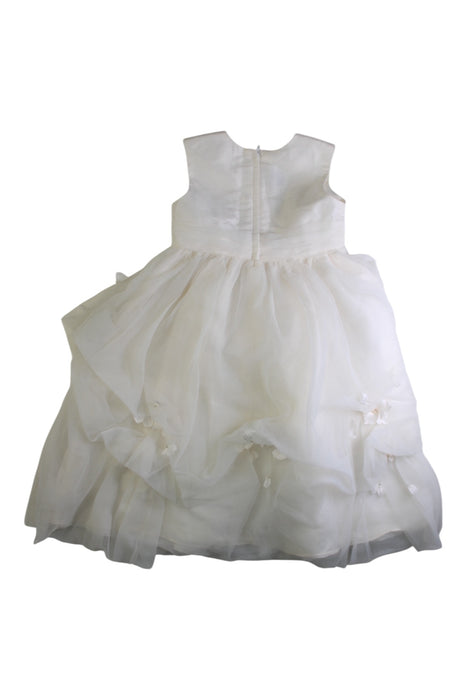A White Sleeveless Dresses from Joan Calabrese in size 2T for girl. (Back View)