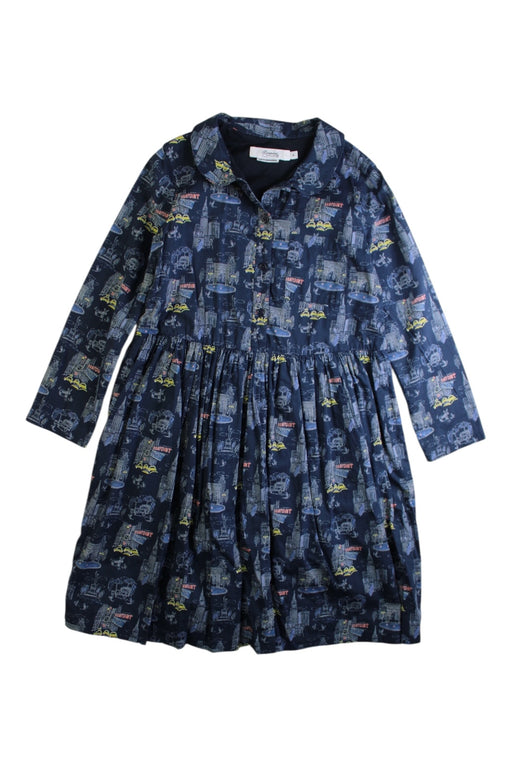 A Navy Long Sleeve Dresses from Bonpoint in size 6T for girl. (Front View)