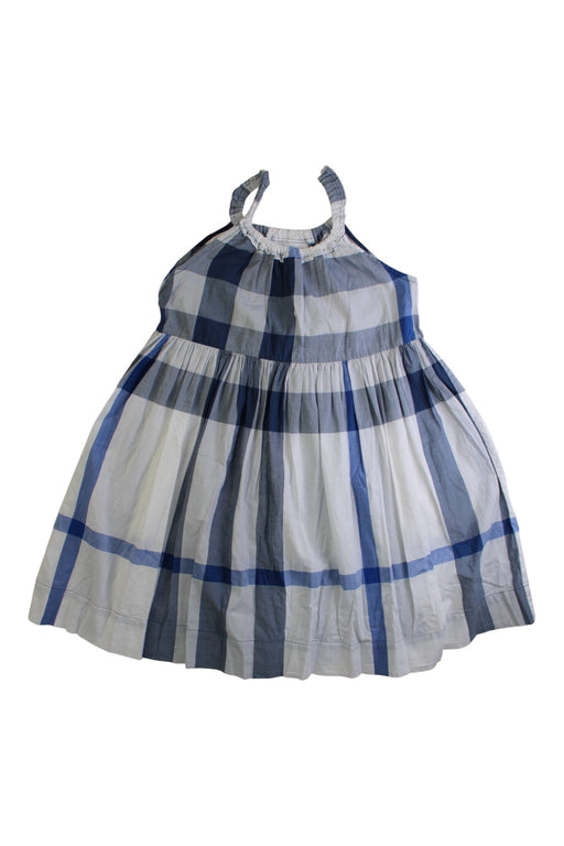 A Blue Sleeveless Dresses from Burberry in size 6T for girl. (Front View)