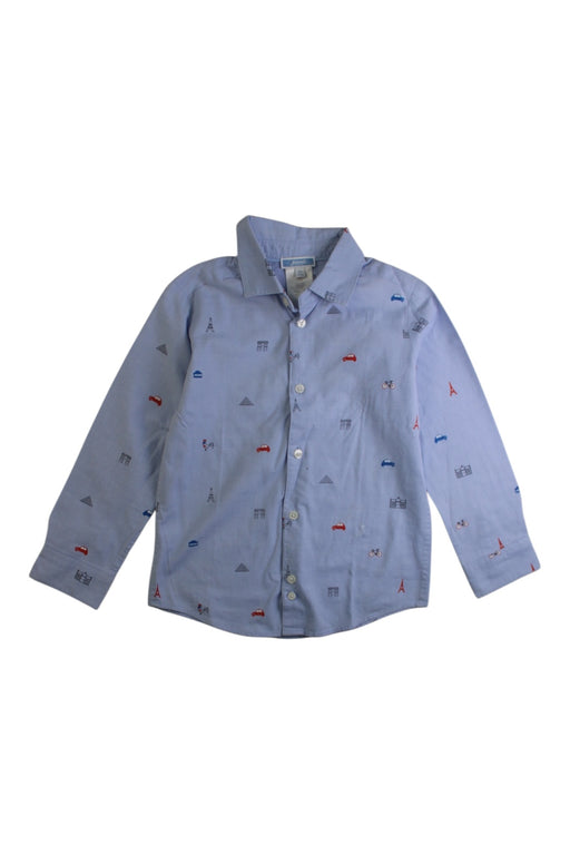 A Blue Long Sleeve Shirts from Jacadi in size 5T for boy. (Front View)
