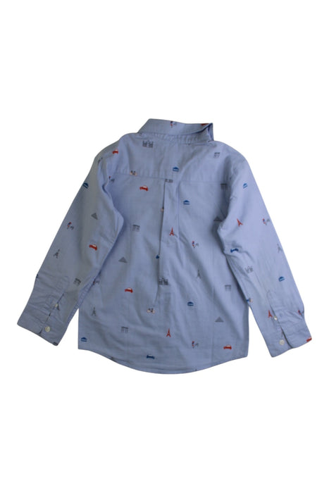 A Blue Long Sleeve Shirts from Jacadi in size 5T for boy. (Back View)
