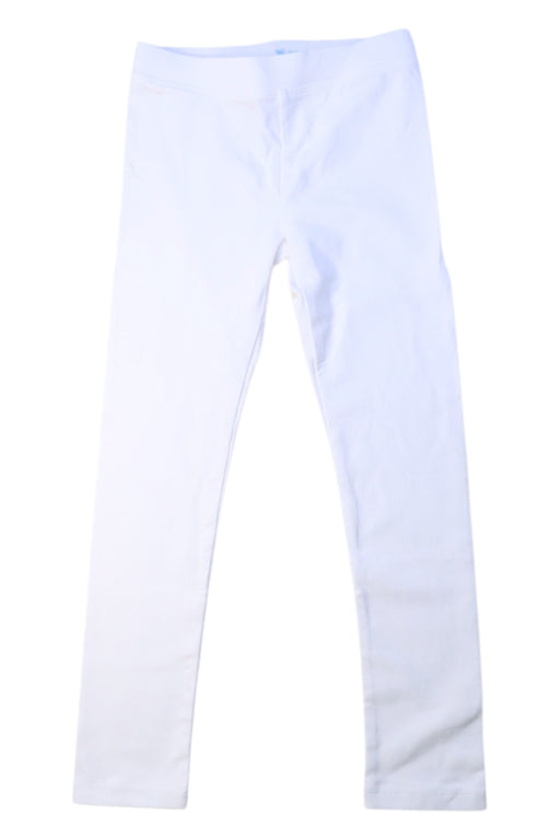 A White Leggings from Crewcuts in size 6T for girl. (Front View)