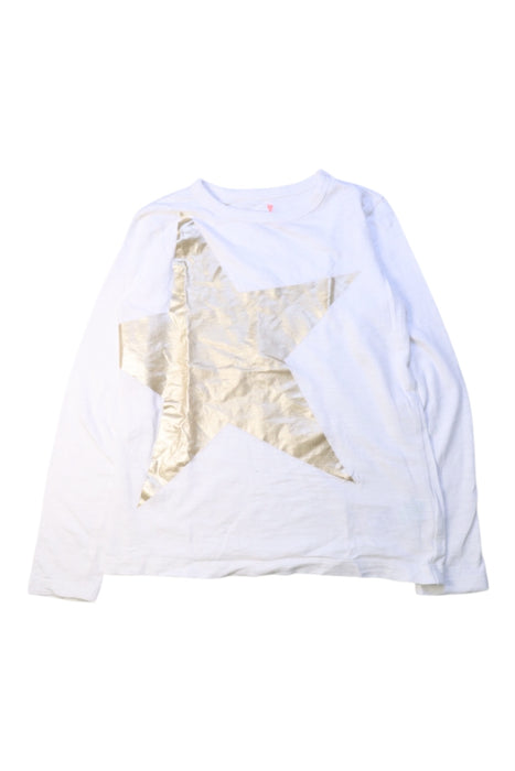 A White Long Sleeve Tops from Crewcuts in size 6T for girl. (Front View)