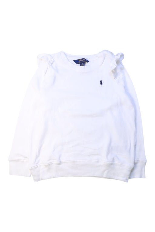 A White Crewneck Sweatshirts from Polo Ralph Lauren in size 6T for girl. (Front View)