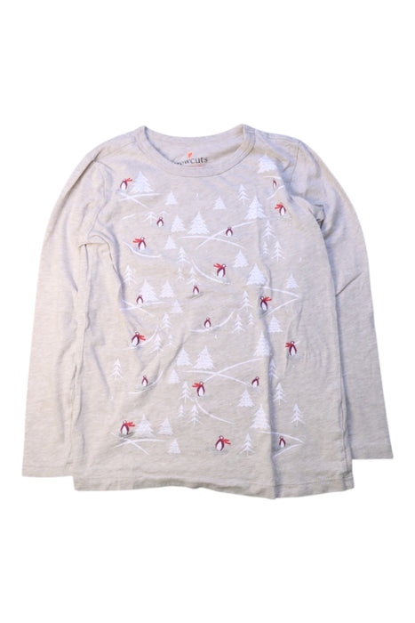 A Beige Long Sleeve T Shirts from Crewcuts in size 6T for girl. (Front View)