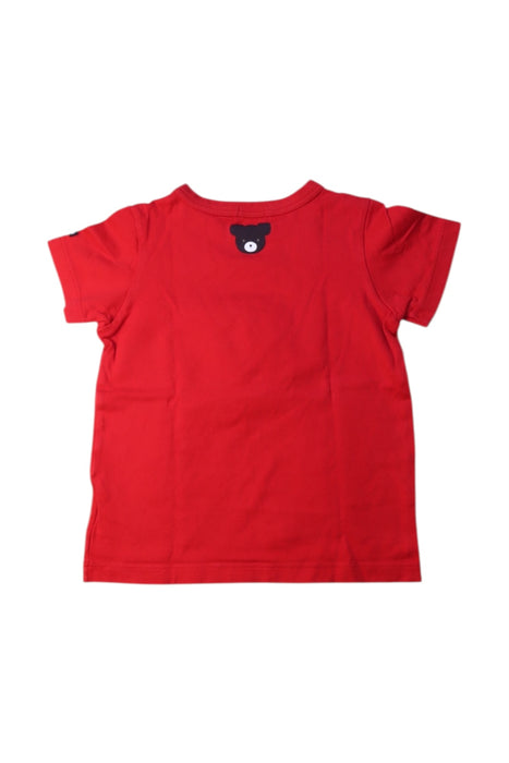 A Red Short Sleeve T Shirts from Miki House in size 4T for boy. (Back View)