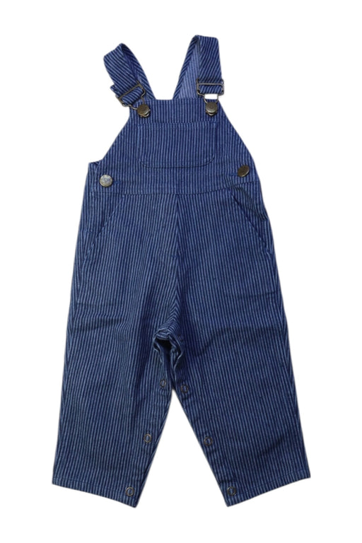 A Blue Long Overalls from Bonton in size 6-12M for boy. (Front View)