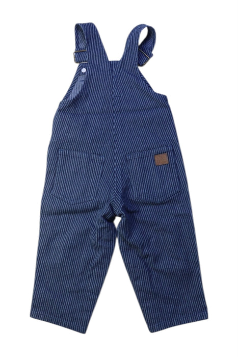 A Blue Long Overalls from Bonton in size 6-12M for boy. (Back View)