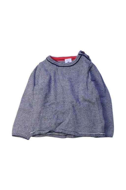 A Blue Long Sleeve Tops from Petit Bateau in size 6-12M for boy. (Front View)