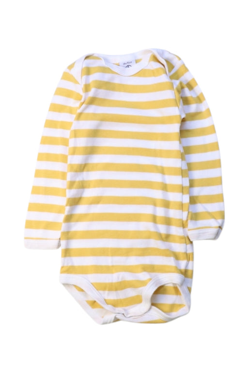 A Yellow Long Sleeve Bodysuits from Petit Bateau in size 12-18M for boy. (Front View)