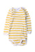 A Yellow Long Sleeve Bodysuits from Petit Bateau in size 12-18M for boy. (Front View)