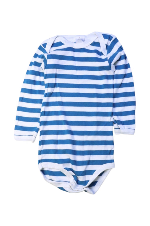 A Blue Long Sleeve Bodysuits from Petit Bateau in size 12-18M for boy. (Front View)