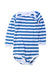 A Blue Long Sleeve Bodysuits from Petit Bateau in size 12-18M for boy. (Front View)