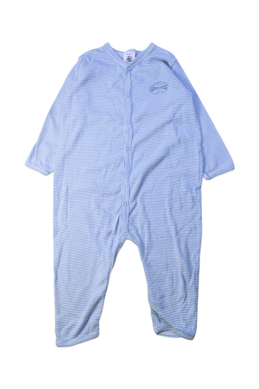 A Blue Onesies from Petit Bateau in size 12-18M for boy. (Front View)