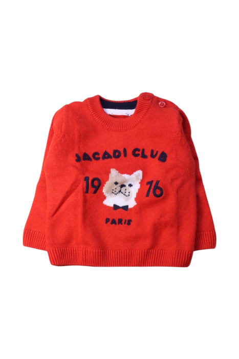 A Red Knit Sweaters from Jacadi in size 6-12M for boy. (Front View)