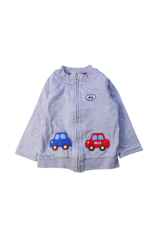 A Grey Lightweight Jackets from Miki House in size 12-18M for boy. (Front View)
