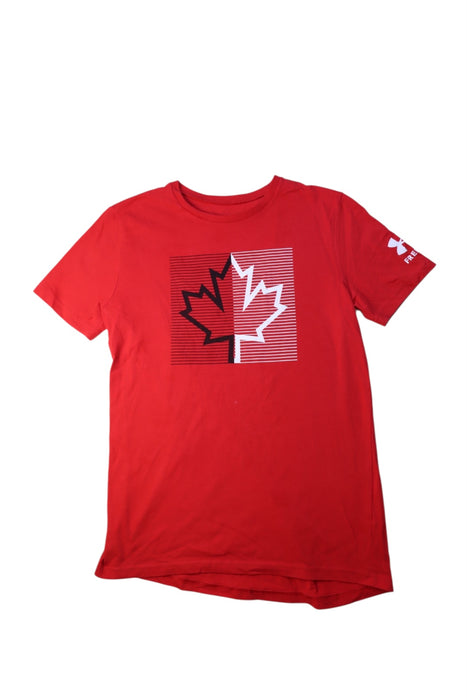 A Red Short Sleeve T Shirts from Under Armour in size 14Y for boy. (Front View)