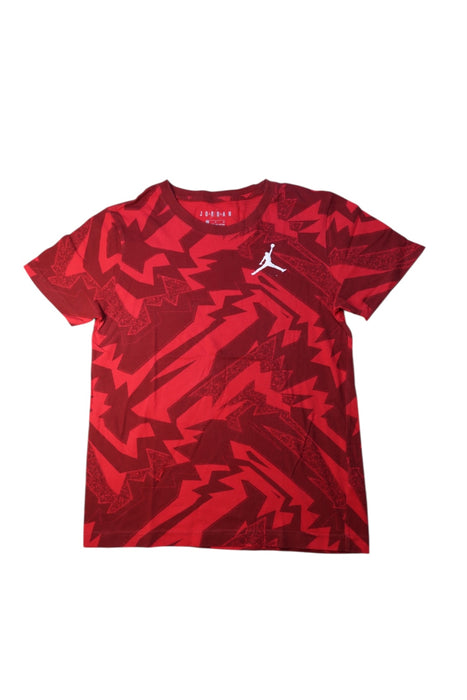 A Red Short Sleeve T Shirts from Air Jordan in size 10Y for boy. (Front View)
