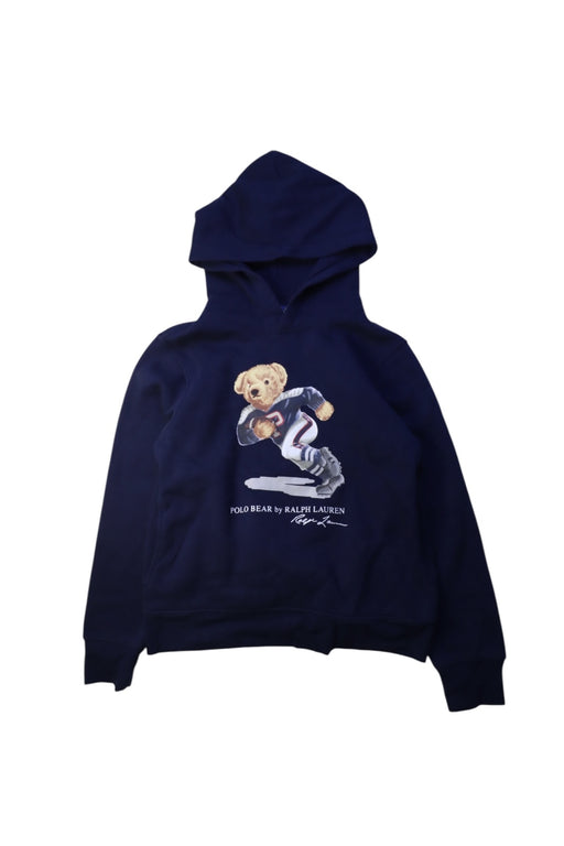 A Navy Hooded Sweatshirts from Polo Ralph Lauren in size 10Y for boy. (Front View)