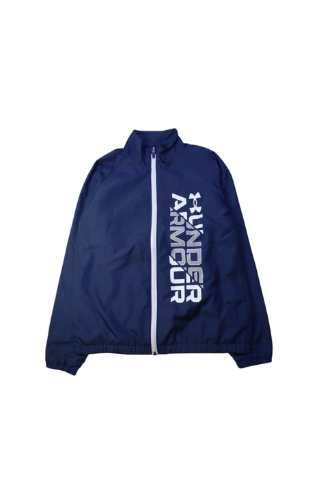 A Navy Lightweight Jackets from Under Armour in size 14Y for neutral. (Front View)
