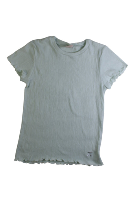 A Ivory Short Sleeve T Shirts from Petit Main in size 5T for girl. (Front View)