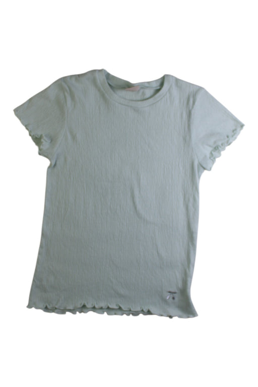 A Ivory Short Sleeve T Shirts from Petit Main in size 5T for girl. (Front View)