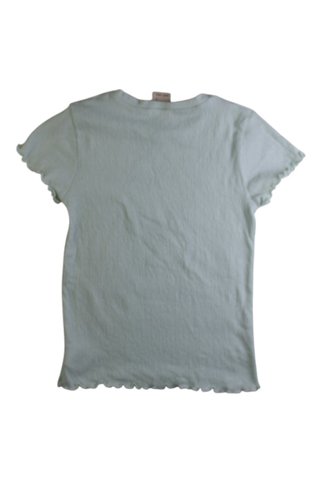 A Ivory Short Sleeve T Shirts from Petit Main in size 5T for girl. (Back View)