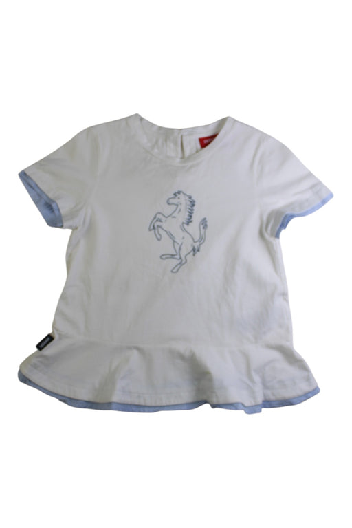 A White Short Sleeve Tops from Ferrari in size 8Y for girl. (Front View)